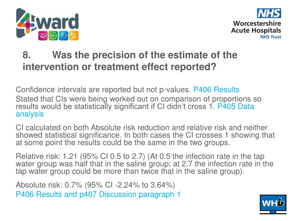 8 intervention or treatment effect reported