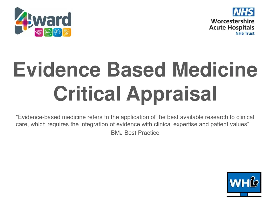 evidence based medicine critical appraisal