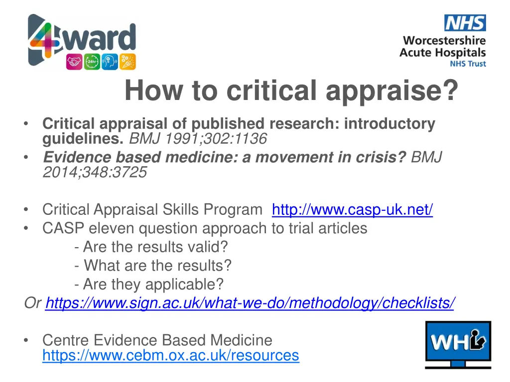 how to critical appraise critical appraisal