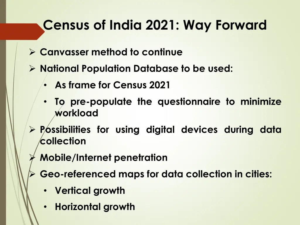 census of india 2021 way forward