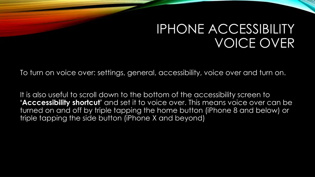 iphone accessibility voice over