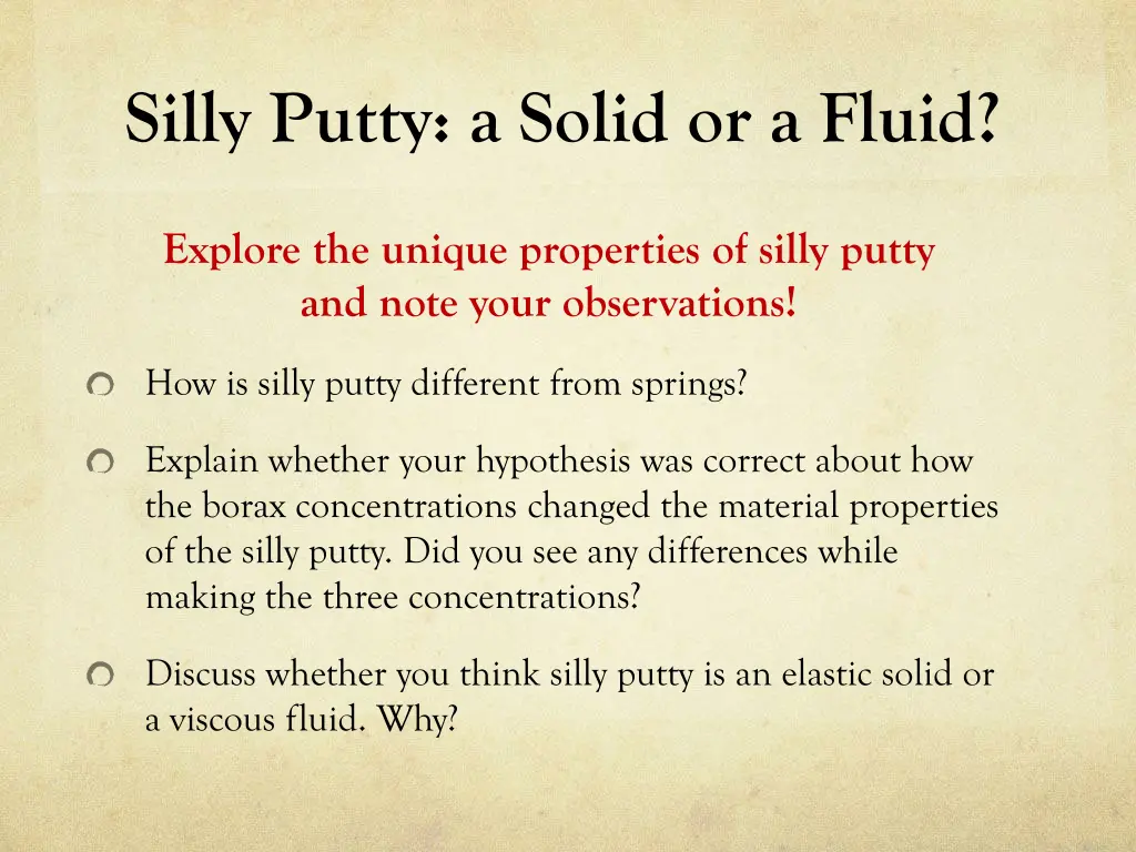 silly putty a solid or a fluid 1