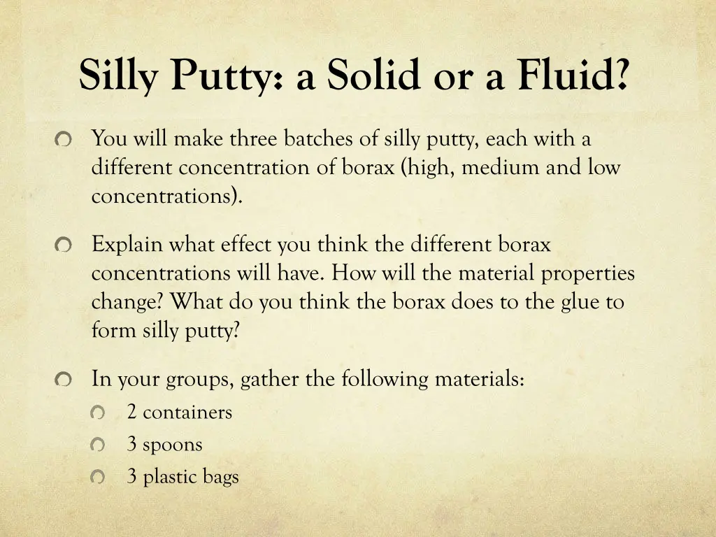 silly putty a solid or a fluid