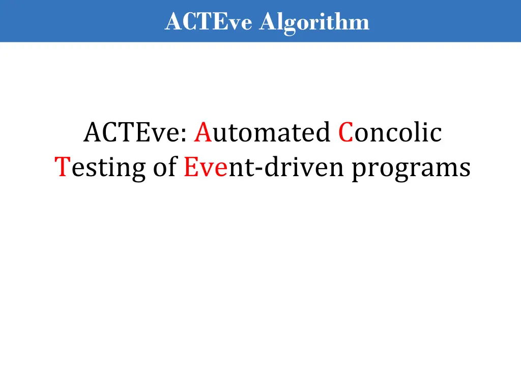 acteve algorithm