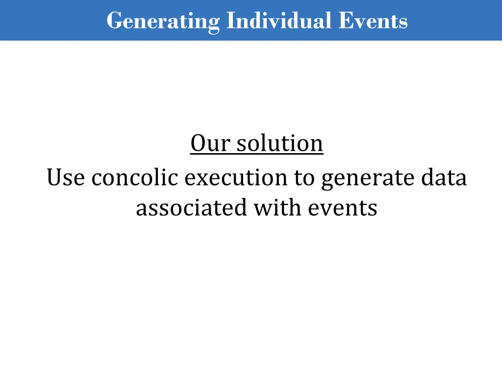 generating individual events 2