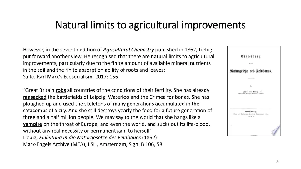 natural limits to agricultural improvements