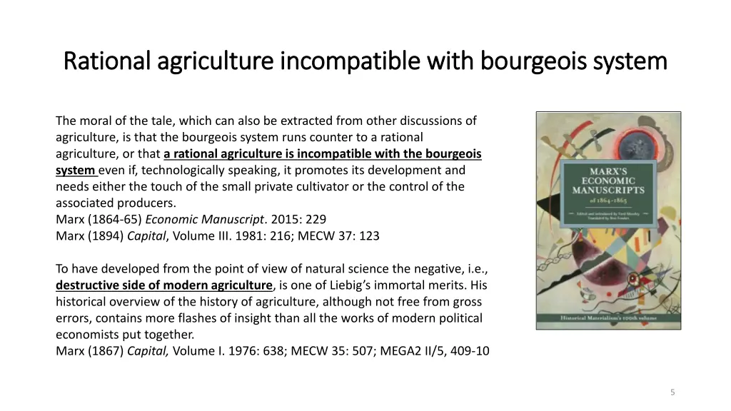 rational agriculture incompatible with bourgeois