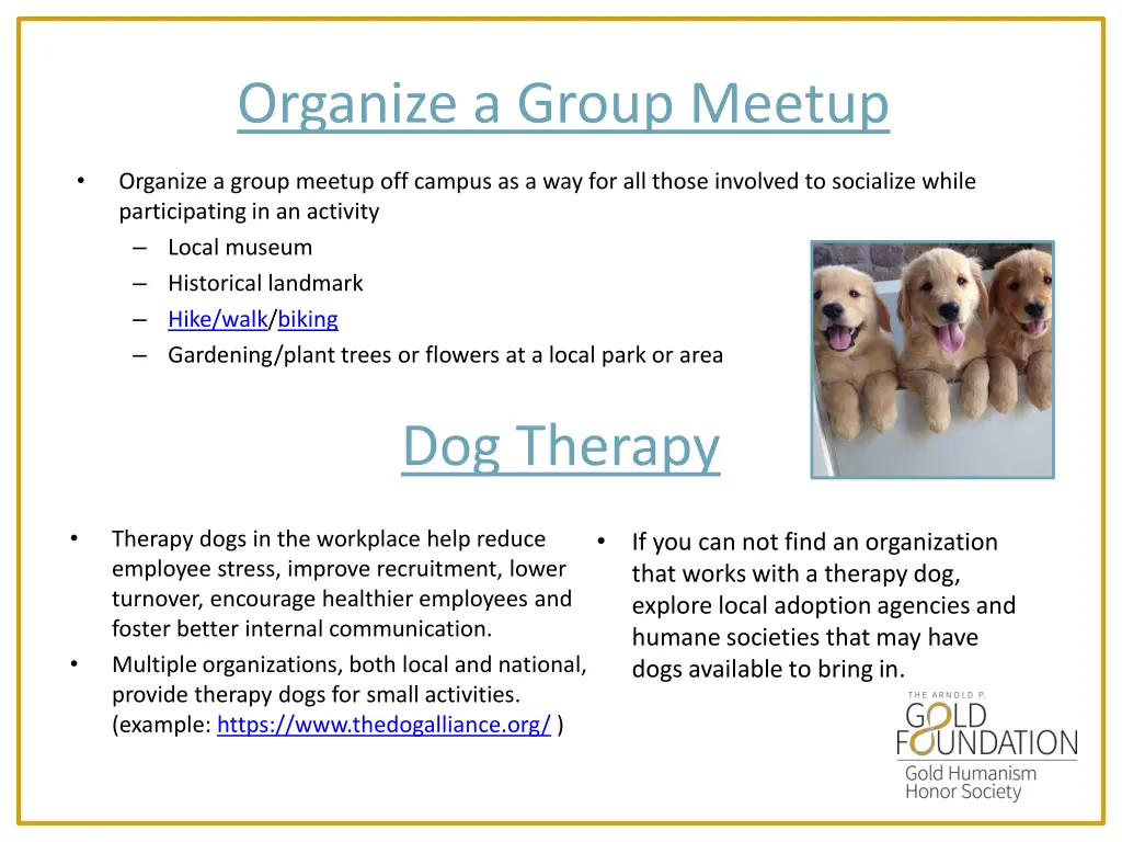 organize a group meetup