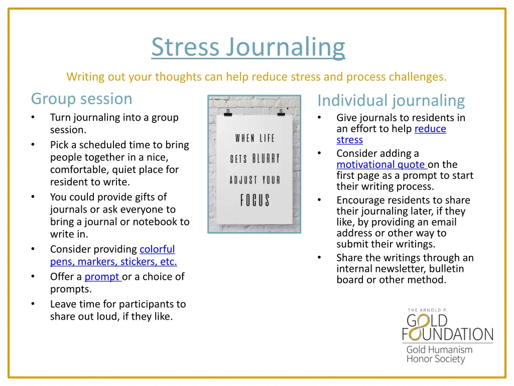 stress journaling