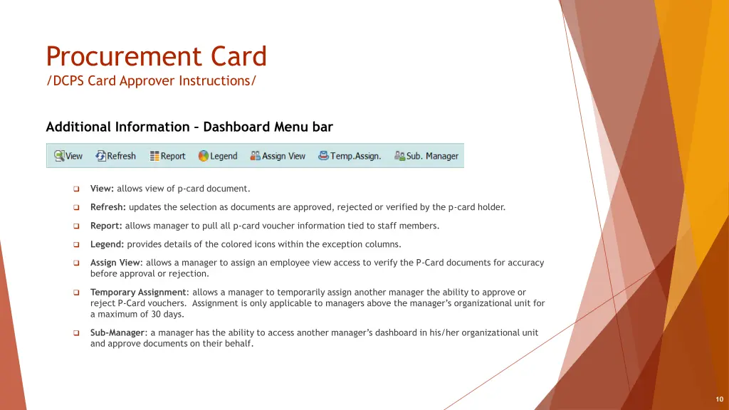 procurement card dcps card approver instructions 8