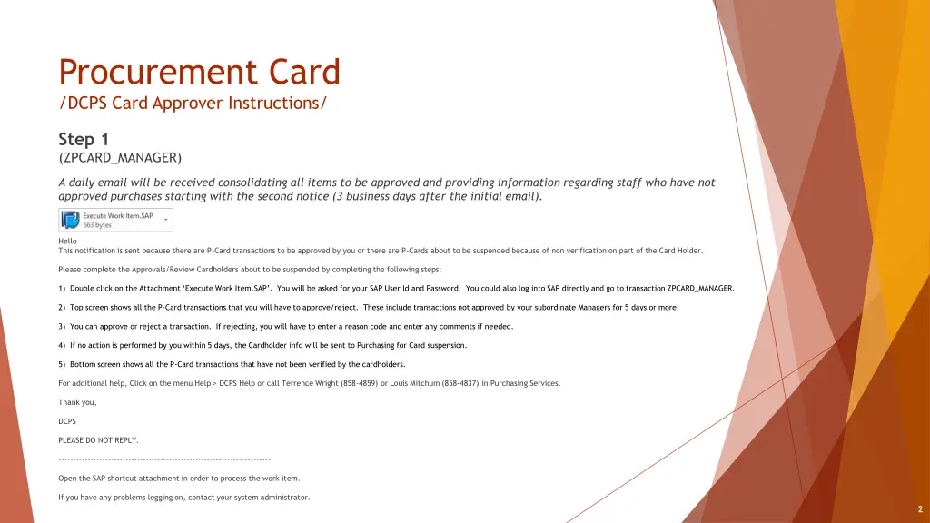 procurement card dcps card approver instructions