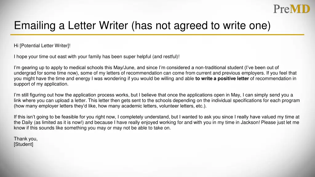 emailing a letter writer has not agreed to write