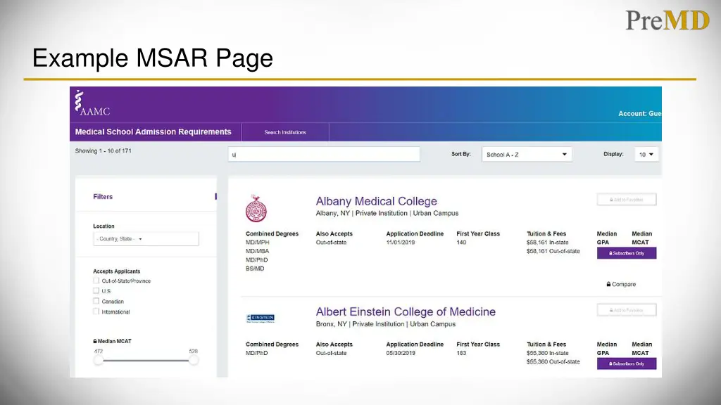 example msar page