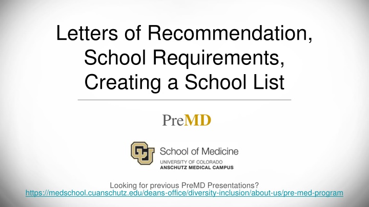 letters of recommendation school requirements