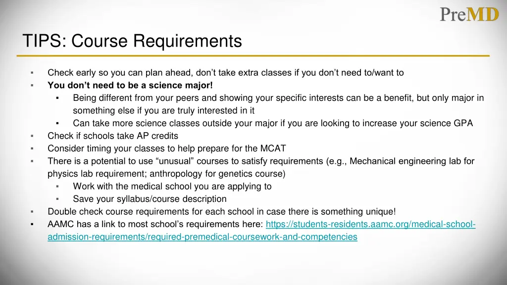 tips course requirements