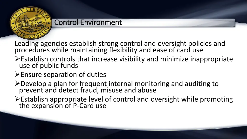 control environment control environment