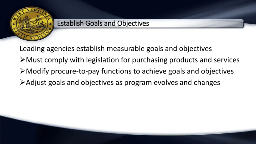 establish goals and objectives establish goals