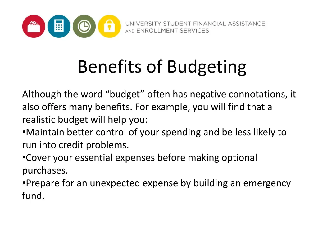 benefits of budgeting