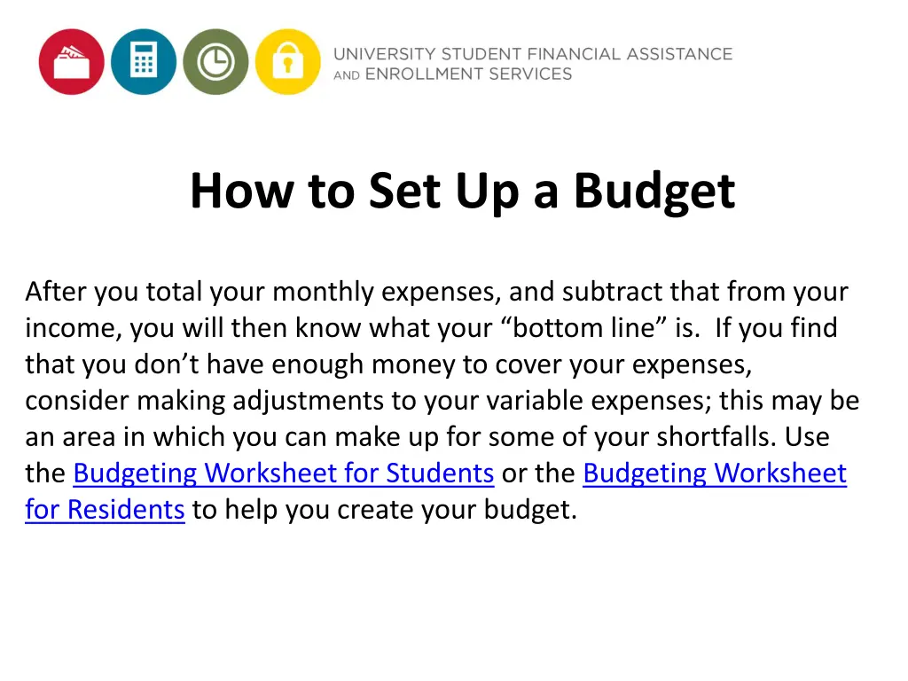 how to set up a budget 1