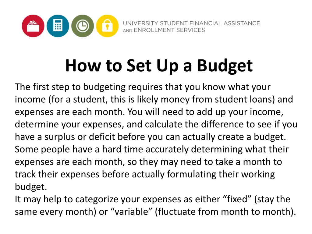 how to set up a budget