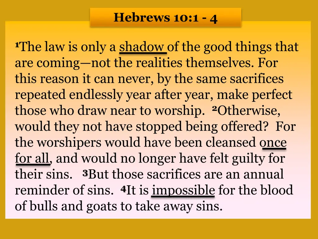 hebrews 10 1 4