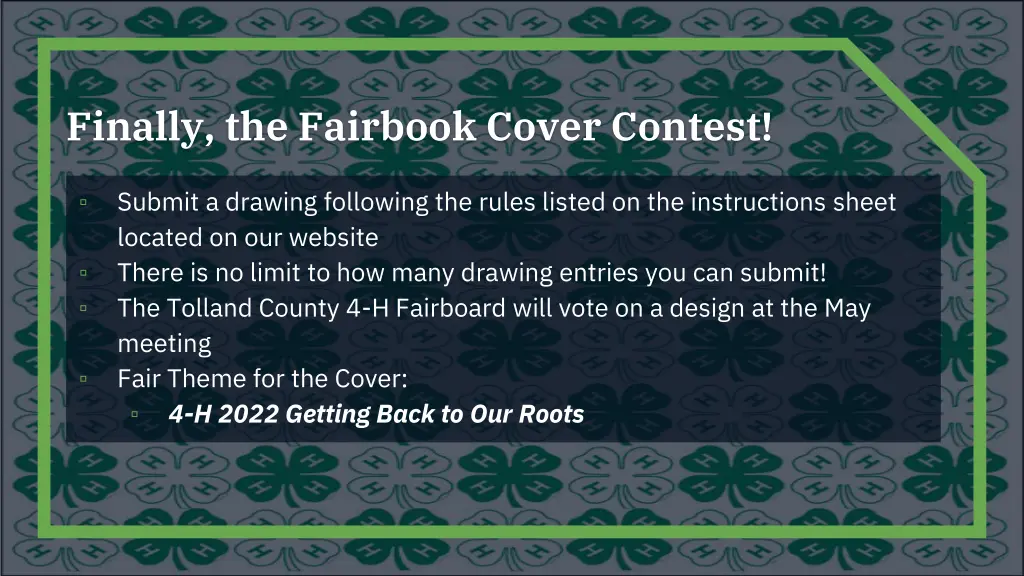 finally the fairbook cover contest