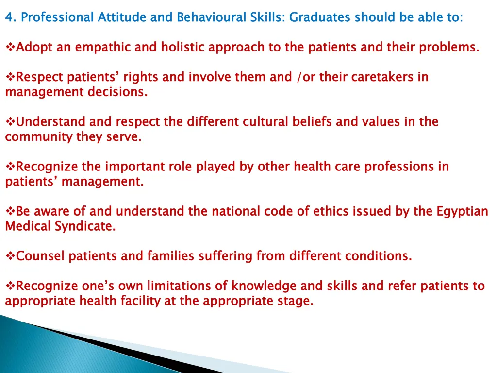 4 professional attitude and behavioural skills