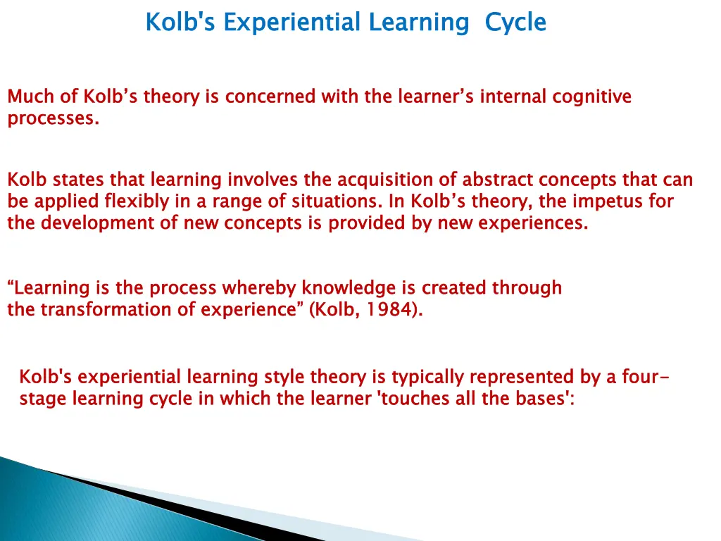 kolb s experiential learning cycle