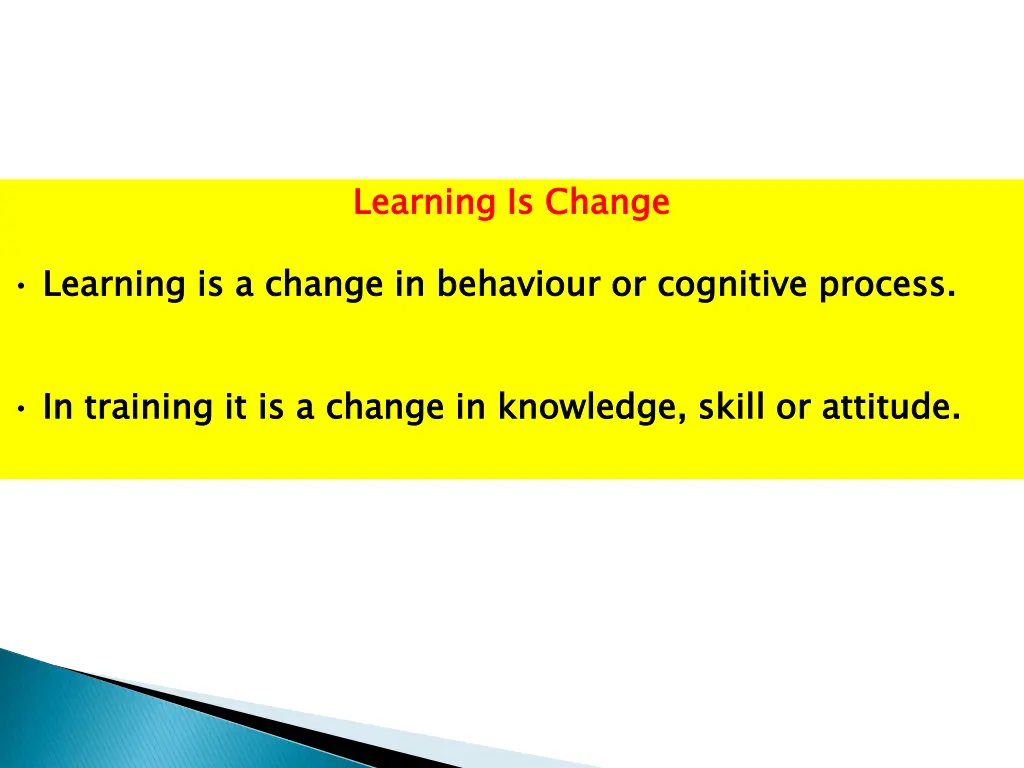 learning is change