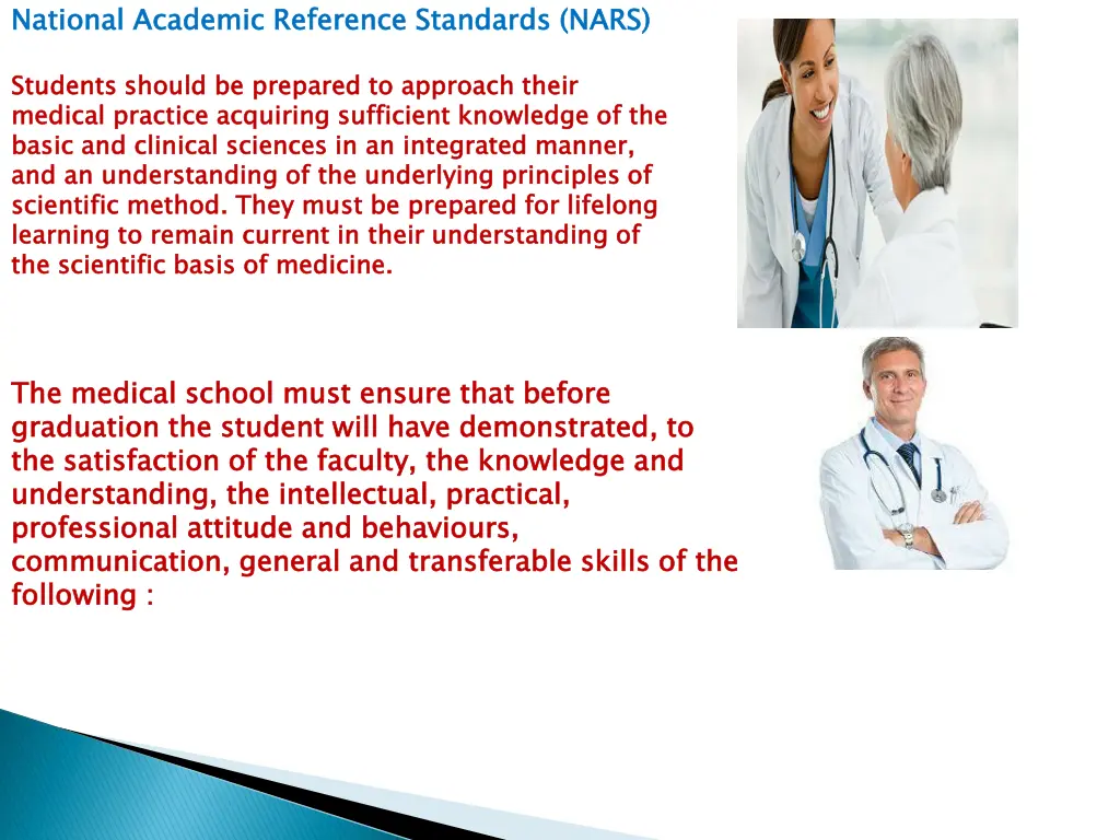 national academic reference standards nars