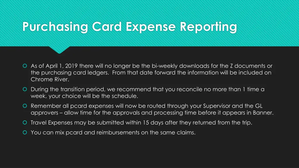 purchasing card expense reporting