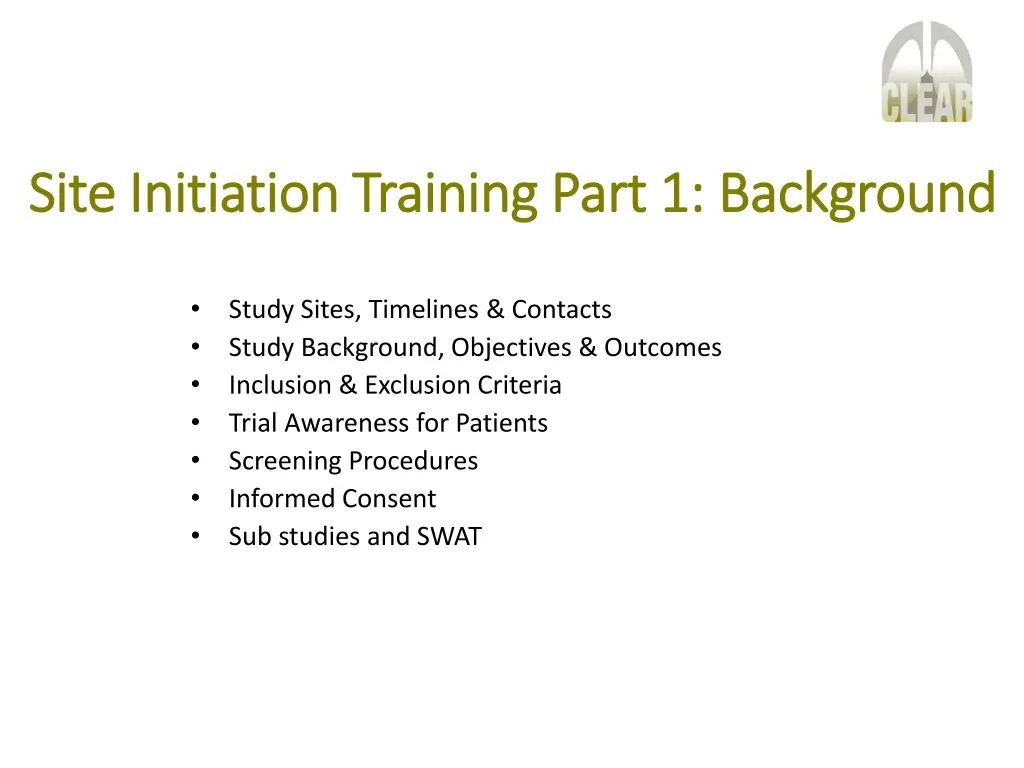 site initiation training part 1 background site