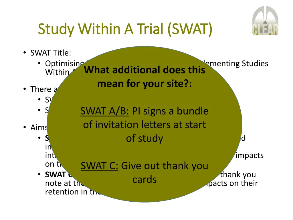 study within study within a a trial swat