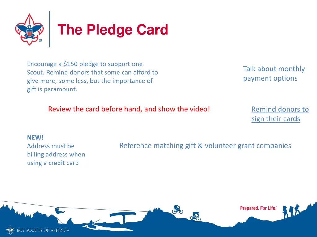 the pledge card