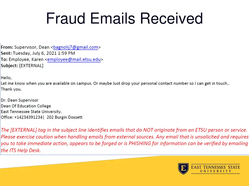 fraud emails received