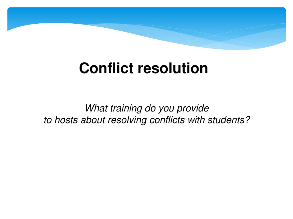 conflict resolution