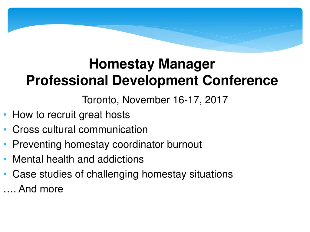 homestay manager professional development