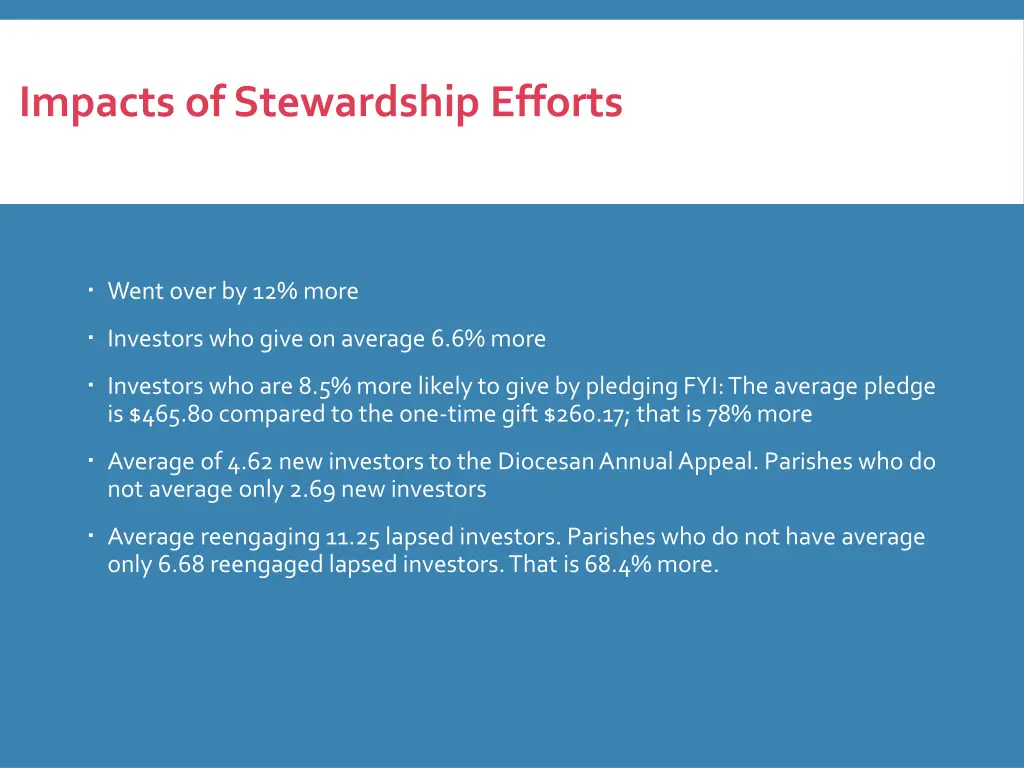 impacts of stewardship efforts