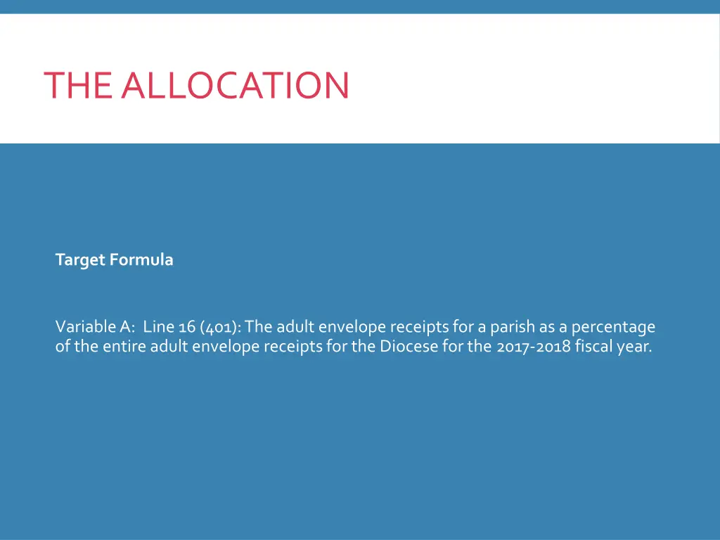 the allocation 1