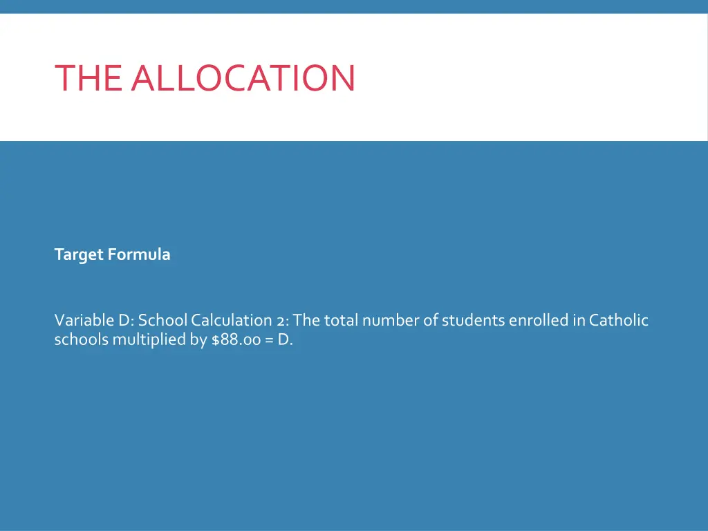 the allocation 4