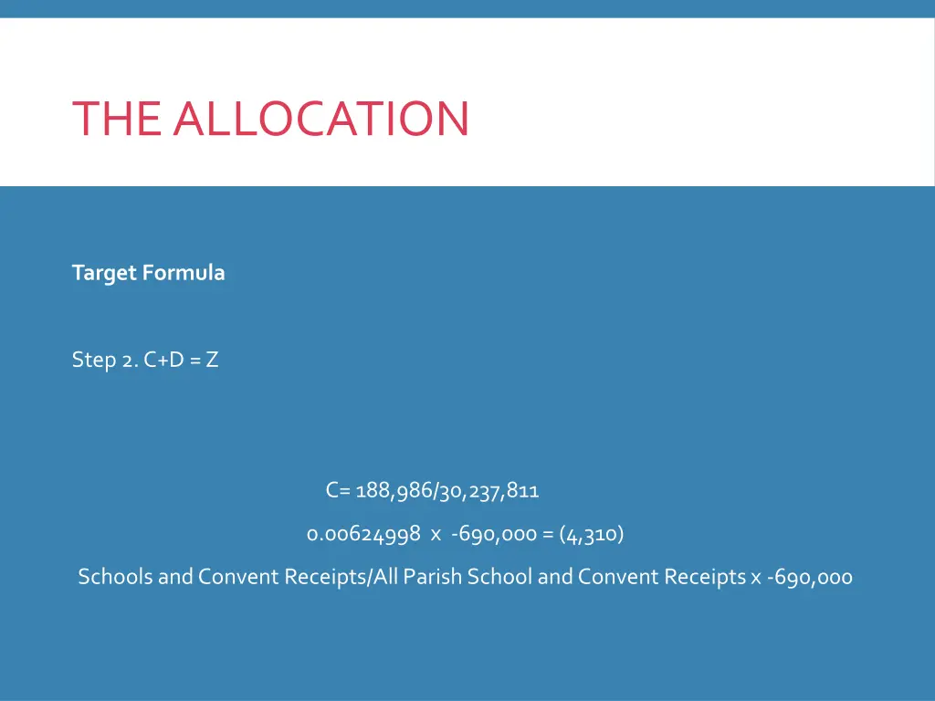 the allocation 8