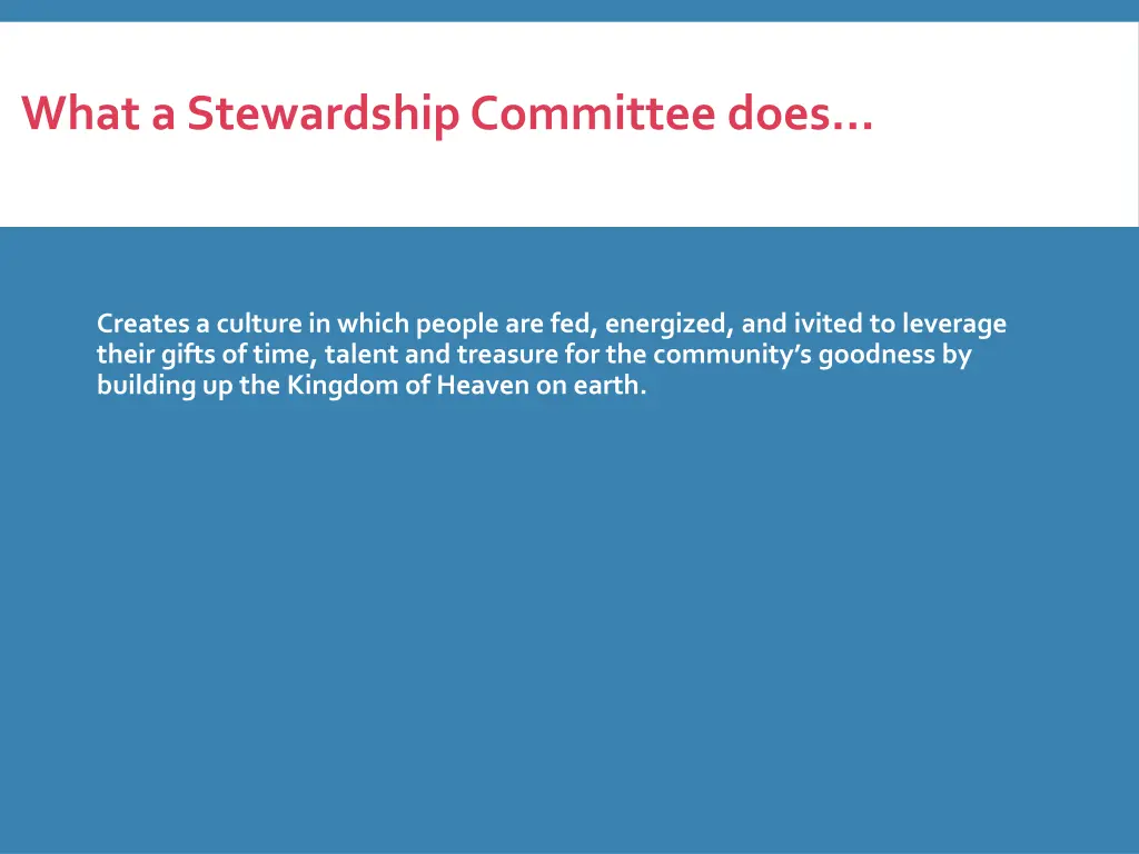 what a stewardship committee does