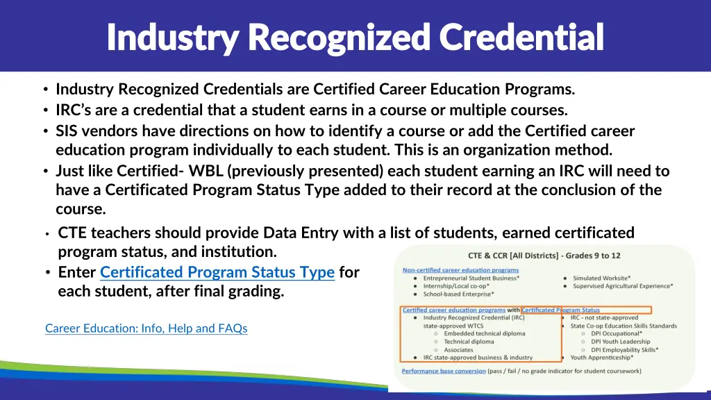 industry recognized credential industry