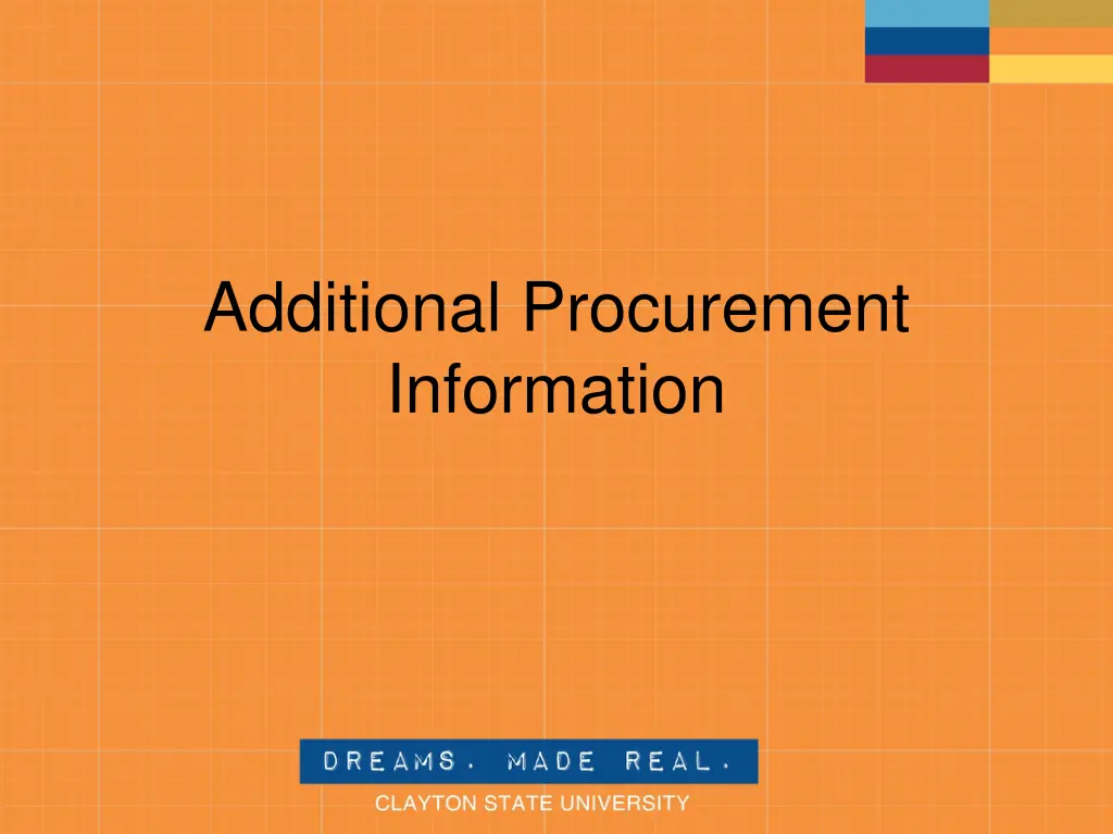 additional procurement information