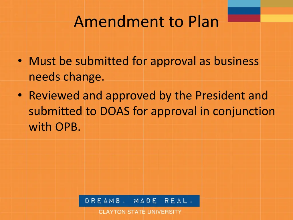 amendment to plan