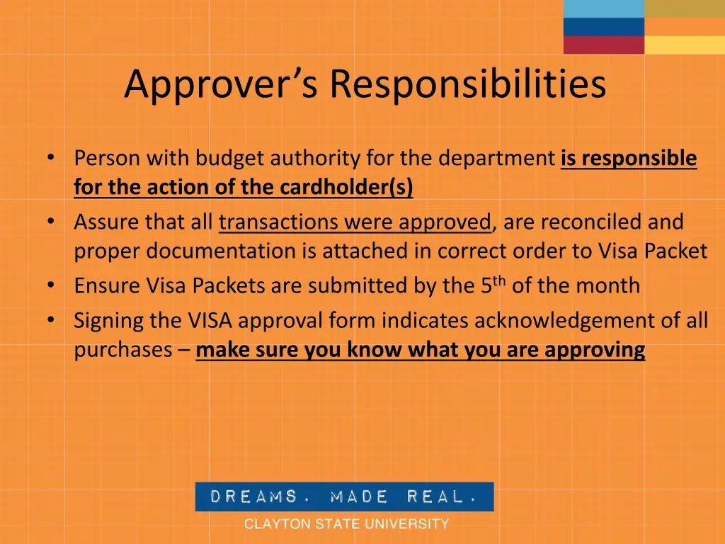 approver s responsibilities