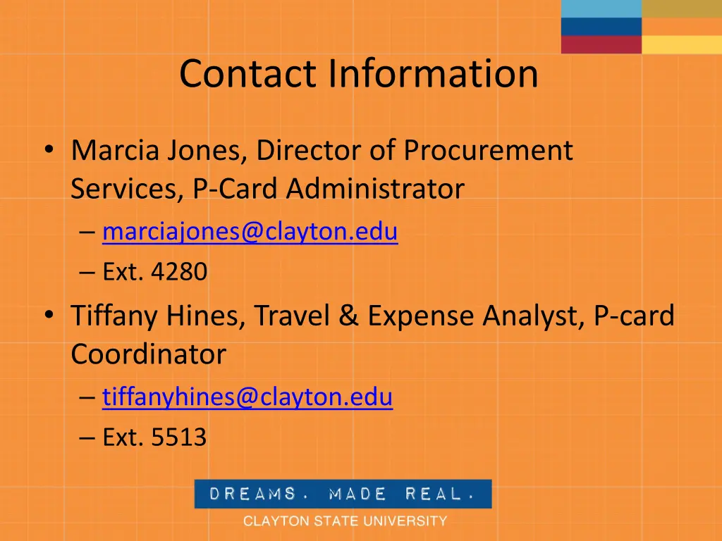 contact information