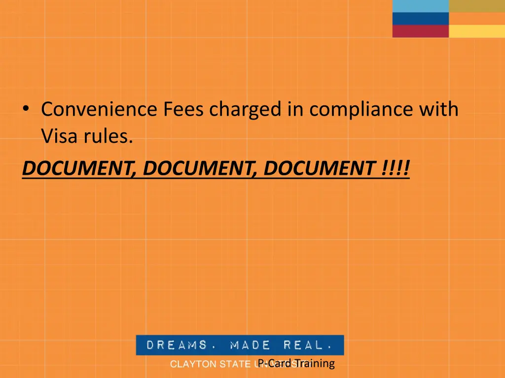 convenience fees charged in compliance with visa