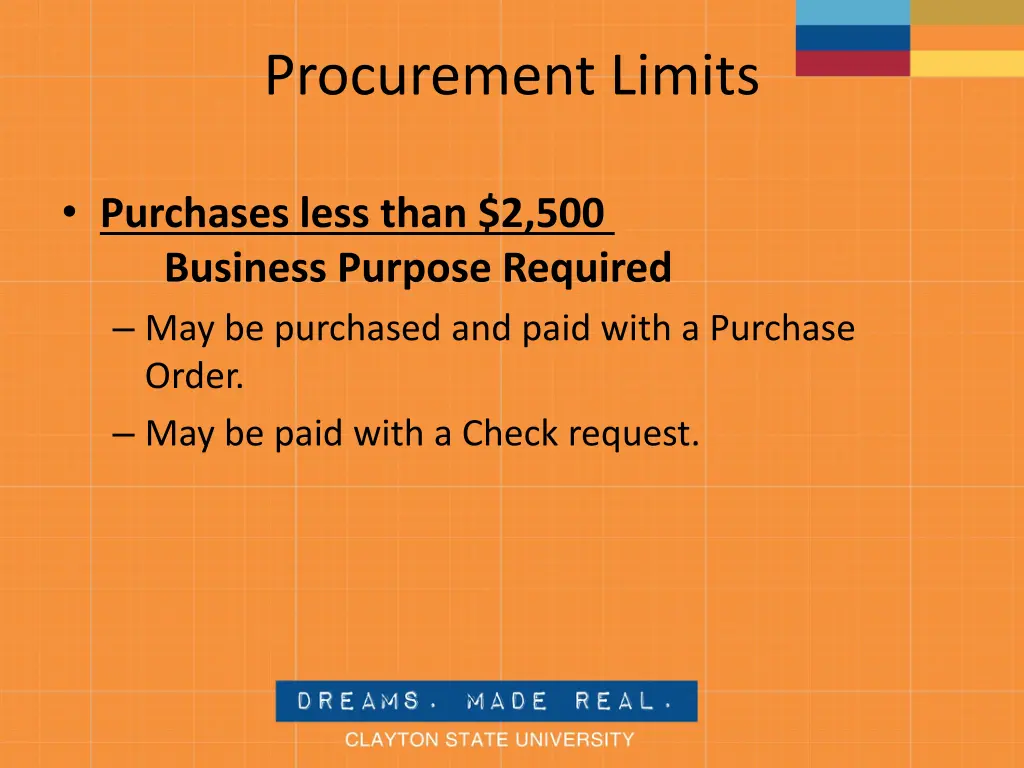 procurement limits