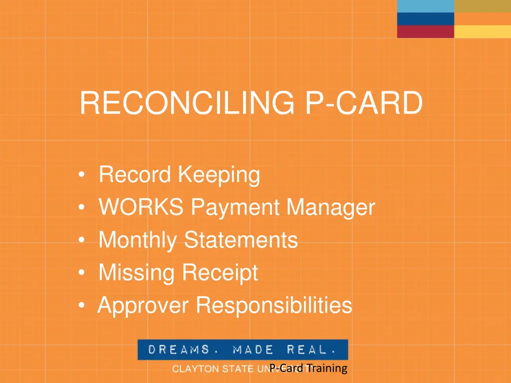 reconciling p card